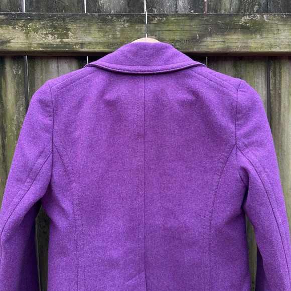 NWOT J Crew Wool Cashmere Double Breasted Majesty Peacoat Nello Gori Purple Sz 4 - Picture 6 of 10